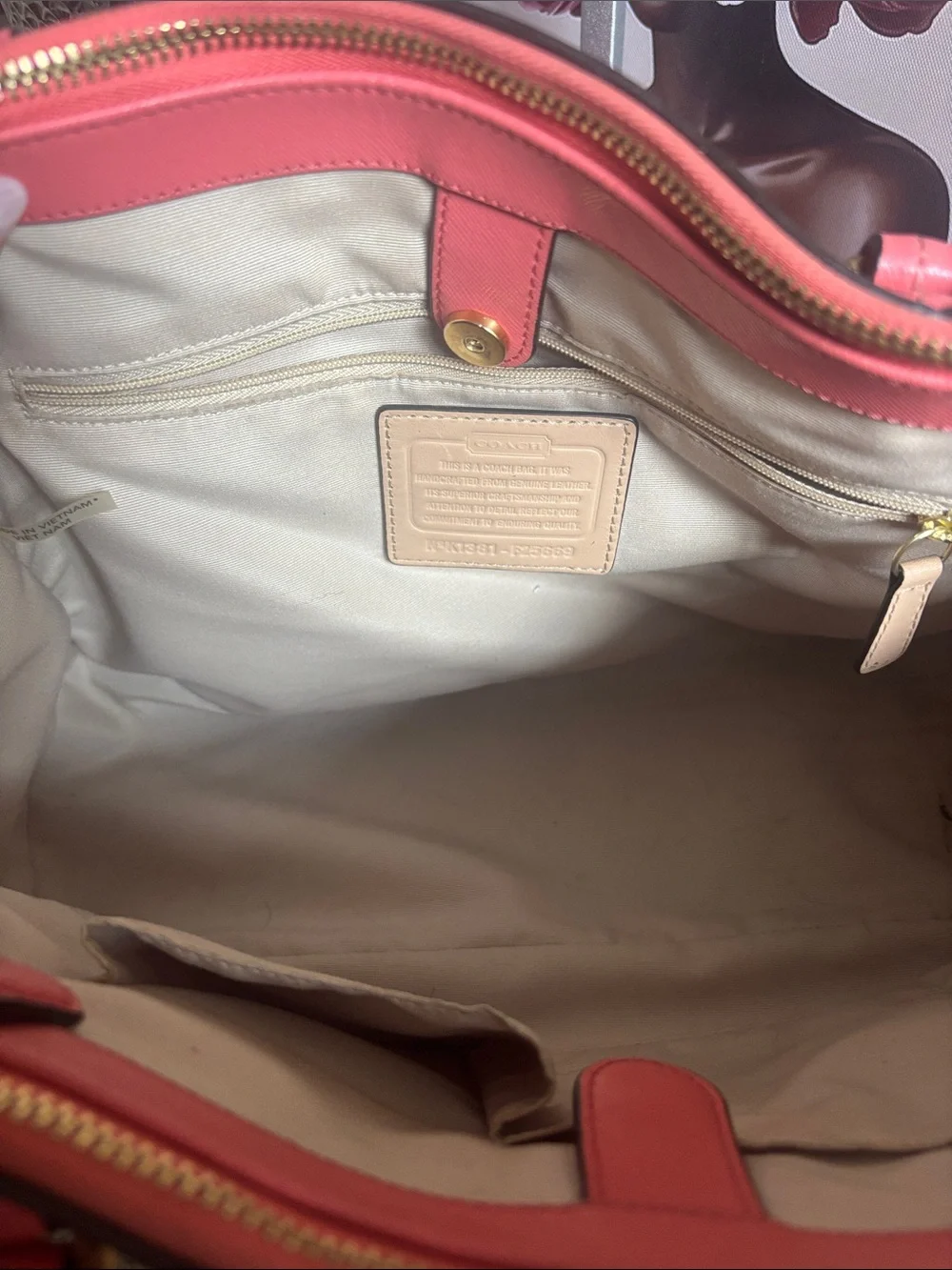 🌸 COACH Peyton Leather Jordan Double Zip Carryall in Coral (#F25669) 🌸